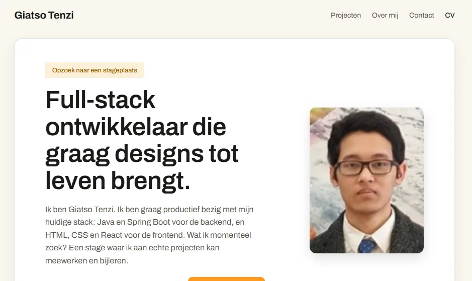 Screenshot van deze website
